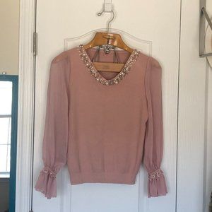 Chicwish Blush Rose Pink Knit Top Size S/M EUC